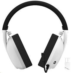 CANYON bezdrátový herní headset EGO GH-13, 2,4Ghz, BT 5.2, USB-C, prostorový zvuk 7.1, 40mm měniče, bílý