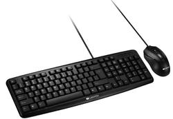 CANYON drátový SET-1 CS klávesnice + optická myš 1000 DPI, USB, CS, voděodolná, černá 