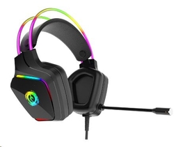 CANYON Herní headset Darkless GH-9A, RGB podsvícení, USB + 3.5mm jack, 2m kabel, černý