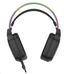 CANYON Herní headset Darkless GH-9A, RGB podsvícení, USB + 3.5mm jack, 2m kabel, černý
