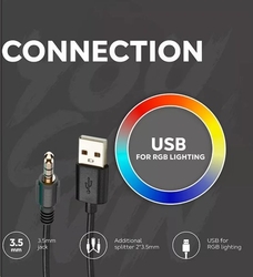 CANYON Herní headset Darkless GH-9A, RGB podsvícení, USB + 3.5mm jack, 2m kabel, černý