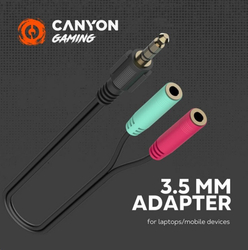CANYON Herní headset Interceptor GH-8A, LED, PC/PS4/Xbox one, Deep bass, kabel 2m, USB+2x3,5F TRS jack + rozbočovač