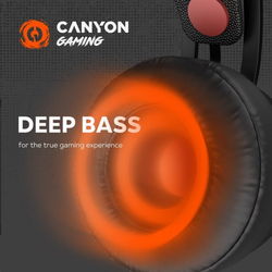 CANYON Herní headset Interceptor GH-8A, LED, PC/PS4/Xbox one, Deep bass, kabel 2m, USB+2x3,5F TRS jack + rozbočovač
