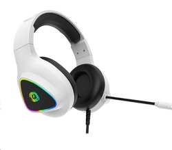 CANYON Herní headset Shadder GH-6, RGB podsvícení, USB + 3,5mm jack, 2m kabel, bílý