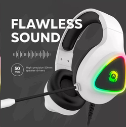 CANYON Herní headset Shadder GH-6, RGB podsvícení, USB + 3,5mm jack, 2m kabel, bílý