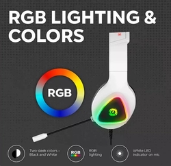 CANYON Herní headset Shadder GH-6, RGB podsvícení, USB + 3,5mm jack, 2m kabel, bílý
