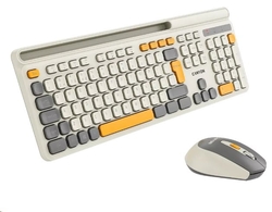 CANYON HSET-W5 bezdrátový SET CS klávesnice + optická myš, 2,4 Ghz, 105 kláves, béžový