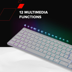 CANYON keyboard HKB-W11 EN/CS RGB Dual Mode Wireless Grey