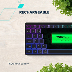 CANYON keyboard HKB-W11 EN/CS RGB Dual Mode Wireless Grey