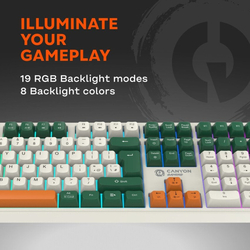CANYON keyboard Shadder GKW-11 Mech RGB Wireless CS layout, White/Biege