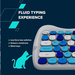 CANYON Kitty edice HSET-W6, bezdrátový SET CS klávesnice + optická myš + ochranné pouzdro + podložka, růžová