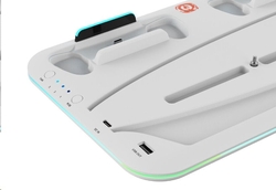 CANYON multifunkční chladící stojan pro PS5, nabíjení 2 PS5 ovladačů, bílý