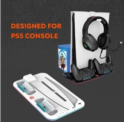 CANYON multifunkční chladící stojan pro PS5, nabíjení 2 PS5 ovladačů, černý