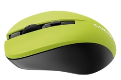 CANYON myš optická bezdrátová CMSW1, nastavitelné rozlišení 800/1000/1200 dpi, 4 tl, USB nano reciever, žlutá