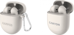 CANYON TWS6BE Bluetooth bezdrátová sluchátka s mikrofonem, béžová