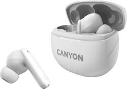 CANYON TWS8W Bluetooth bezdrátová sluchátka s mikrofonem, bílá