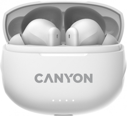 CANYON TWS8W Bluetooth bezdrátová sluchátka s mikrofonem, bílá