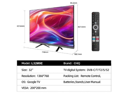CHiQ L32M9E TV 32", HD, smart, Google TV, Dolby Audio, dbx-tv, HDR 10