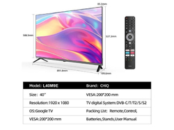 CHiQ L40M9E TV 40", Full HD, smart, Google TV, Dolby Audio, dbx-tv, HDR 10