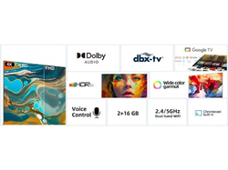 CHiQ U55QM8E TV 55", UHD, QLED, smart, Google TV, dbx-tv, Dolby Audio, Frameless