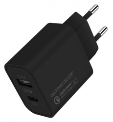 ColorWay AC nabíječka USB a USB-C 20W, černý
