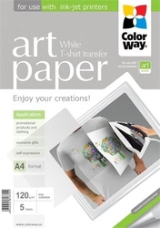 ColorWay ART T-shirt nažehlovací papír světlý 120g/m2, A4 5ks 