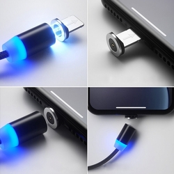 ColorWay kabel 3v1 USB - Lightning, microUSB a USB-C 1m, magnetický