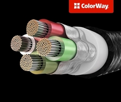 ColorWay kabel 3v1 USB - Lightning, microUSB a USB-C  4.0A 1.2m