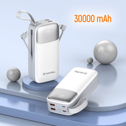 ColorWay powerbanka 30 000mAh, 1x USB QC3.0/ USB-C/ Lightning/ 22,5W/ Bílá
