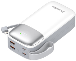 ColorWay powerbanka 30 000mAh, 1x USB QC3.0/ USB-C/ Lightning/ 22,5W/ Bílá