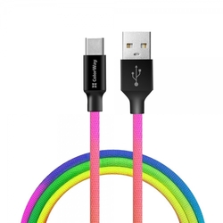 ColorWay USB-C kabel 1m 2.4A, vícebarevný