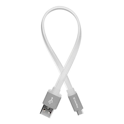 ColorWay USB-C kabel 25cm, plochý, bílá