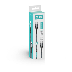 ColorWay USB-C na USB-C kabel 2m (PD 65W), šedý