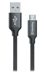 ColorWay USB - microUSB kabel 1m 2.1A, černá