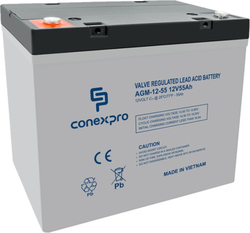 Conexpro baterie AGM 12V, 55Ah, životnost 10 let, M6