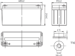 Conexpro baterie gelová, 12V, 150Ah, životnost 10-12 let, M8, Deep cycle