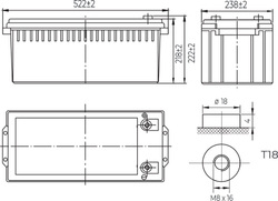Conexpro baterie gelová, 12V, 200Ah, životnost 10-12 let, M8, Deep cycle