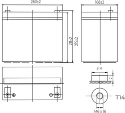 Conexpro baterie gelová, 12V, 75Ah, životnost 10-12 let, M6, Deep cycle