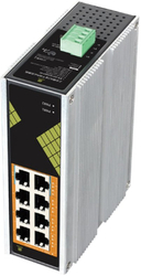 Conexpro GNT-IG1008GP-DC, Průmyslový PoE switch na DIN lištu, 8x LAN, 8x PoE