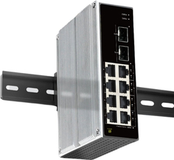 Conexpro GNT-IG1210GF-DC, Průmyslový switch na DIN lištu, 8x LAN, 2x SFP