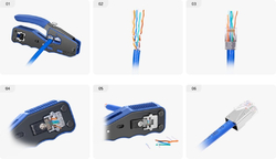 Conexpro průchozí konektor RJ45 UTP, CAT6, Wire Cross