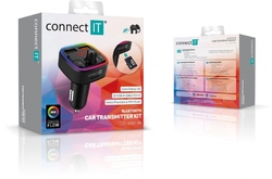 Connect IT CarRGB Bluetooth transmitter, 2xUSB+MicroSD, černý