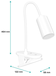 CONNECT IT CLIP 2 stolní Led lampička s klipem BÍLÁ