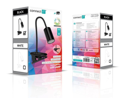 CONNECT IT CLIP 2 stolní Led lampička s klipem ČERNÁ