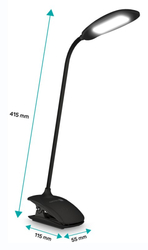 CONNECT IT CLIP stolní Led lampička s klipem, ČERNÁ