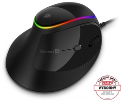 Connect IT CMO-2800-BK ergonomická vertikální optická myš, černá