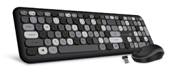 CONNECT IT FASHION combo bezdrátová černo-šedá klávesnice + myš, CZ + SK layout