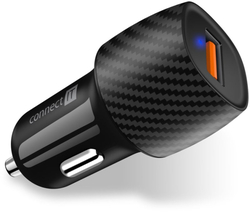 CONNECT IT InCarz QUICK CHARGE 3.0 nabíječka do auta, 1x USB-A, 3 A, CARBON