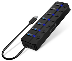 CONNECT IT Mighty Switch 2 USB-A hub, (4xUSB-A 3.0, 3xUSB-A 2.0), externí