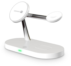 CONNECT IT MultiCharge 5 v 1 MagSafe Wireless Fast Charge bezdrátová nabíječka, BÍLÁ
